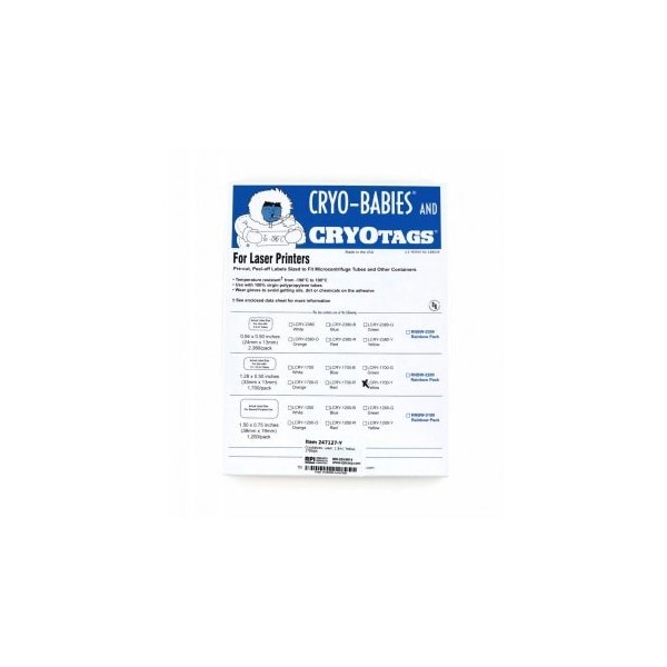 Cryobabies, Laser, 1.5ml, Yellow, 1700/pk, 1700PK